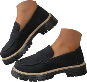 Orthopedic Shoes for Women Platform Loafers Comfort Orthopedic Shoes Womens Round Toe Walking Shoe, Slip On Shoes