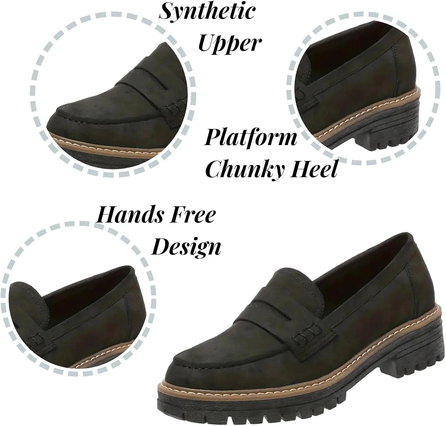 Orthopedic Shoes for Women Platform Loafers Comfort Orthopedic Shoes Womens Round Toe Walking Shoe, Slip On Shoes