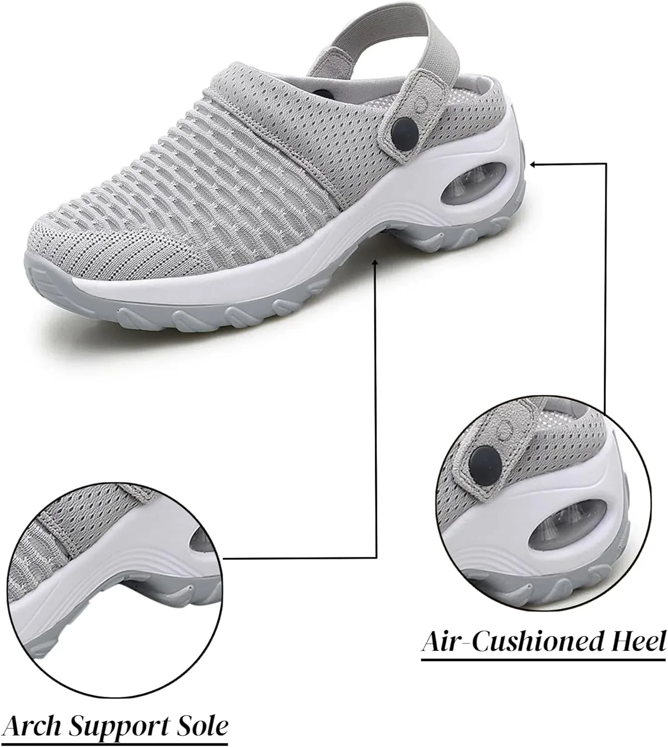 Orthopedic Shoes for Women Slip ons Shoes with Air Cushion Support to Reduce Back and Knee Pressure, Comfort Walking Shoes