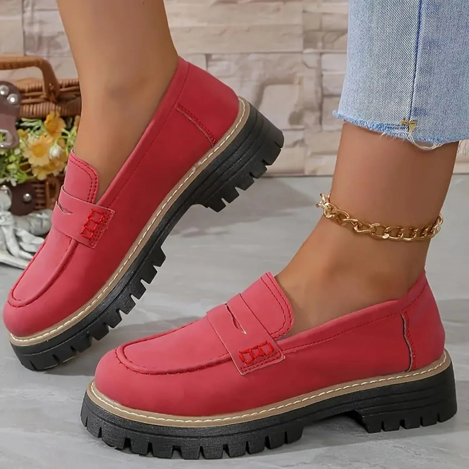 Orthoture-Orthopedic Platform Loafers Orthoture Womens Shoes Loafer, Lug Sole Loafers, Slip On Comfort Casual Fashion