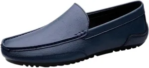 Party Loafers for Men's Pu Leather Classic Round Toe Comfortable Flat Heel Slip Resistant Wedding Slip-on