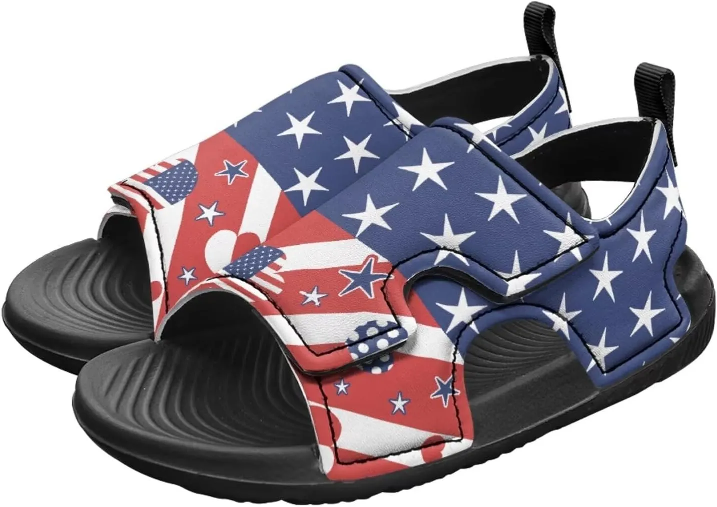 Pink Stripe Sandals Kids Girls Fashion Sport Athletic Sandals Lightweight Summer Beach Water Shoes for Toddler Adjustable