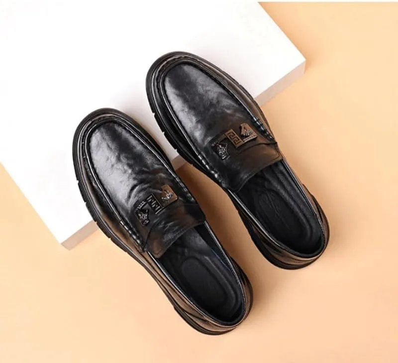 Premium Calfskin Leather Men's Penny Loafers for Business Meetings & Corporate Events, Classic Dress Shoes