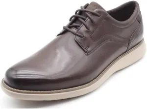Rockport Men's Garett Plain Toe Oxford, Dark Brown, 10