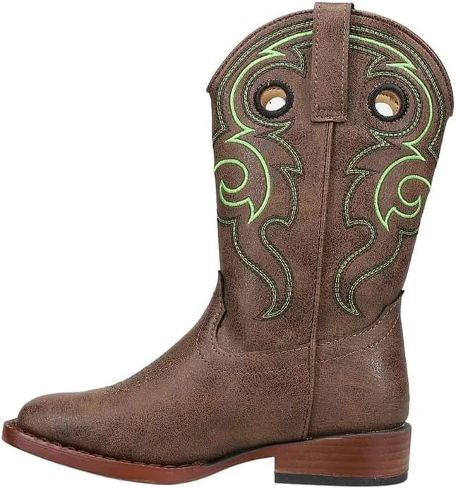 ROPER Toddler Boys Reno Embroidered Square Toe Casual Boots Mid Calf - Brown