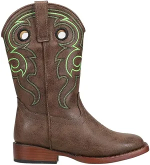 ROPER Toddler Boys Reno Embroidered Square Toe Casual Boots Mid Calf - Brown