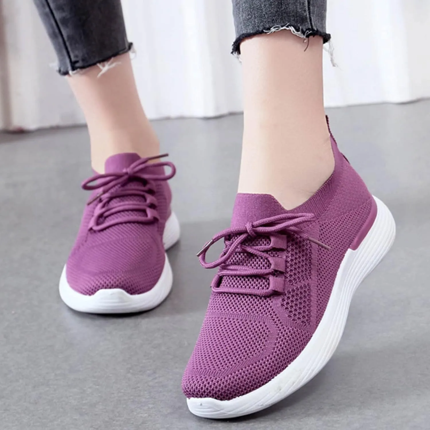 Running Shoes Womens Comfy Black Shoes for Women Dressy Women's Walking Shoes Sock Sneakers Womens Trail Running Shoes Wide Width Zapatos Comodos