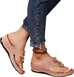 Sandalias para Mujer, Women Summer Comfortable Flip Flop Vintage Slide Sandals Slip on Open Toe Sandals