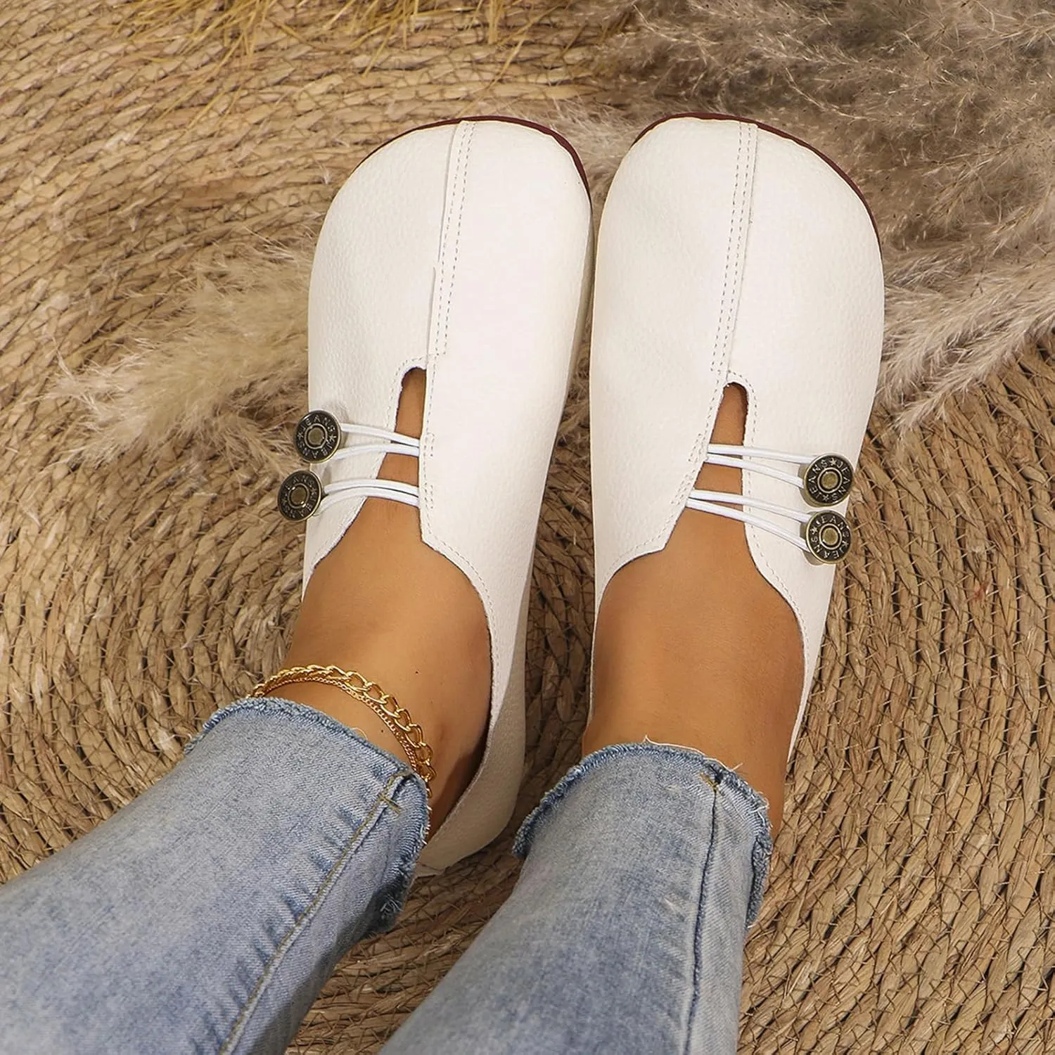 Sandals for Women 2025 Retro Loafers Dressy Comfortable Closed Toe Ballet Flats Summer Casual Breathable Boat Shoes Footwear