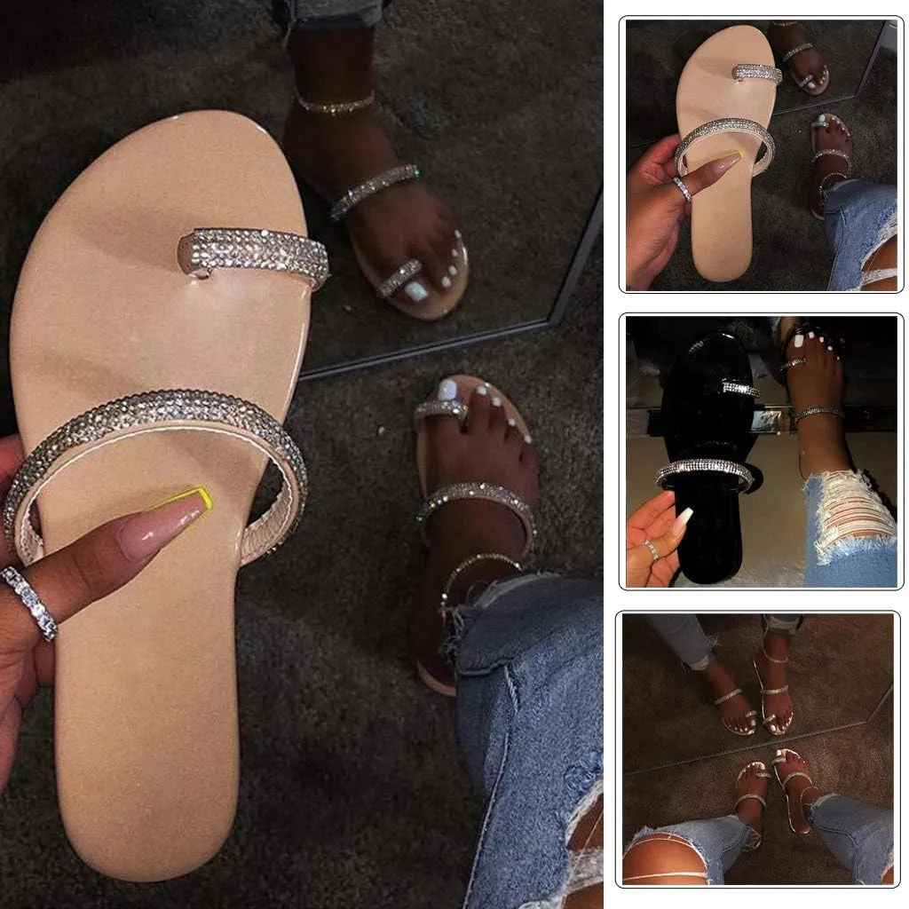 Sandals for Women Flat,Comfy Sandals Ladies Fashion Leopard/Zebra/Snake Pattern Flat Heel Slip On Sandals with Zipper