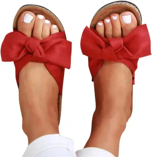 Sandals for Women Flat,Women's 2020 Fashion Bow Comfy Platform Sandal Shoes Summer Beach Travel Fashion Slipper Flip Flops