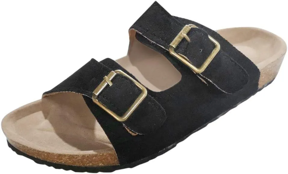 Sandals for Women Platform,Slip on Sandals with Soft Footbed and Buckle Strap Low Platform Slides Gifts for Women