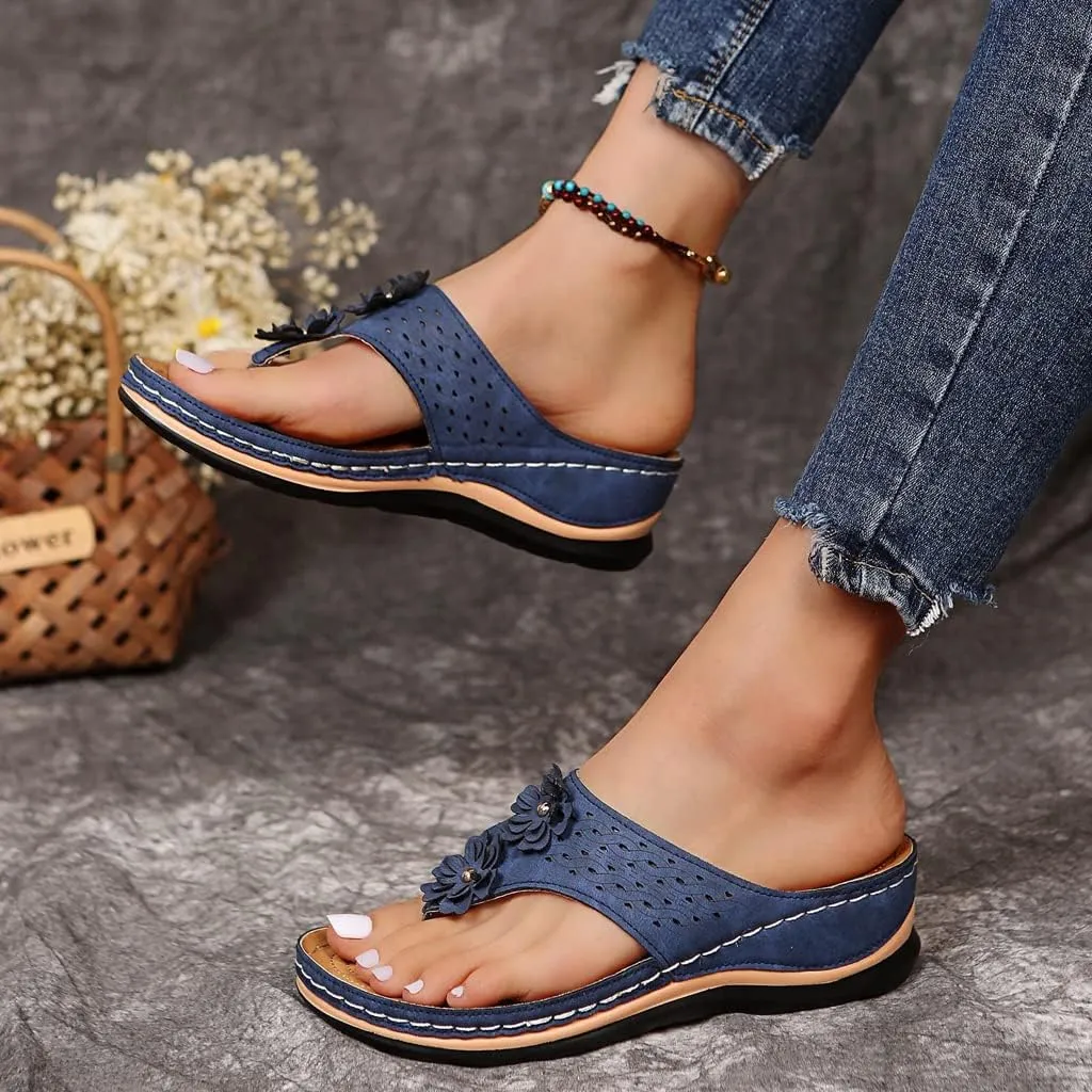 Sandals for Women Premium Walking Slippers with Arch Support Anti-Slip Breathable Sandal Vintage Flip Flop Shoes