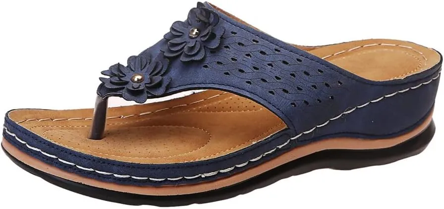 Sandals for Women Premium Walking Slippers with Arch Support Anti-Slip Breathable Sandal Vintage Flip Flop Shoes