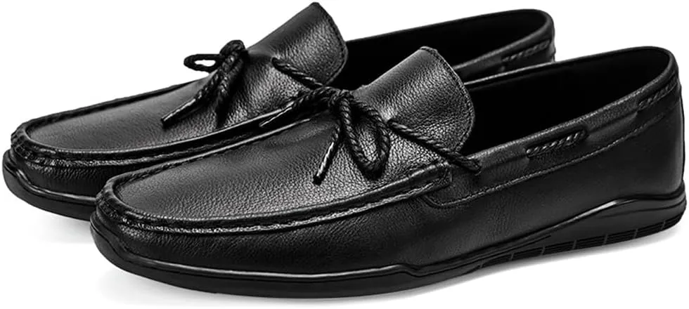 Santimon Men's Driving Moccasin Shoes, Genuine Leather Loafers, Slip On Boat Shoes for Men, Breathable, Fashionable, Classic Shoes