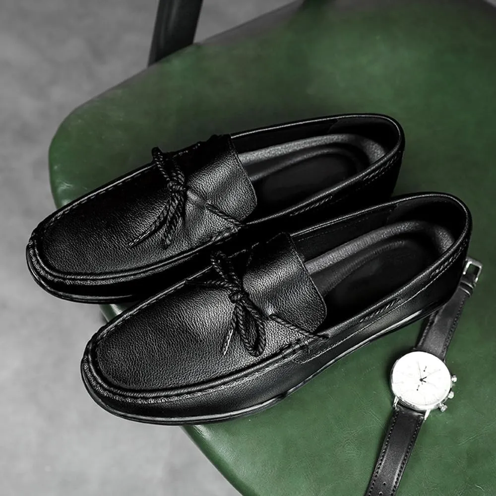 Santimon Men's Driving Moccasin Shoes, Genuine Leather Loafers, Slip On Boat Shoes for Men, Breathable, Fashionable, Classic Shoes