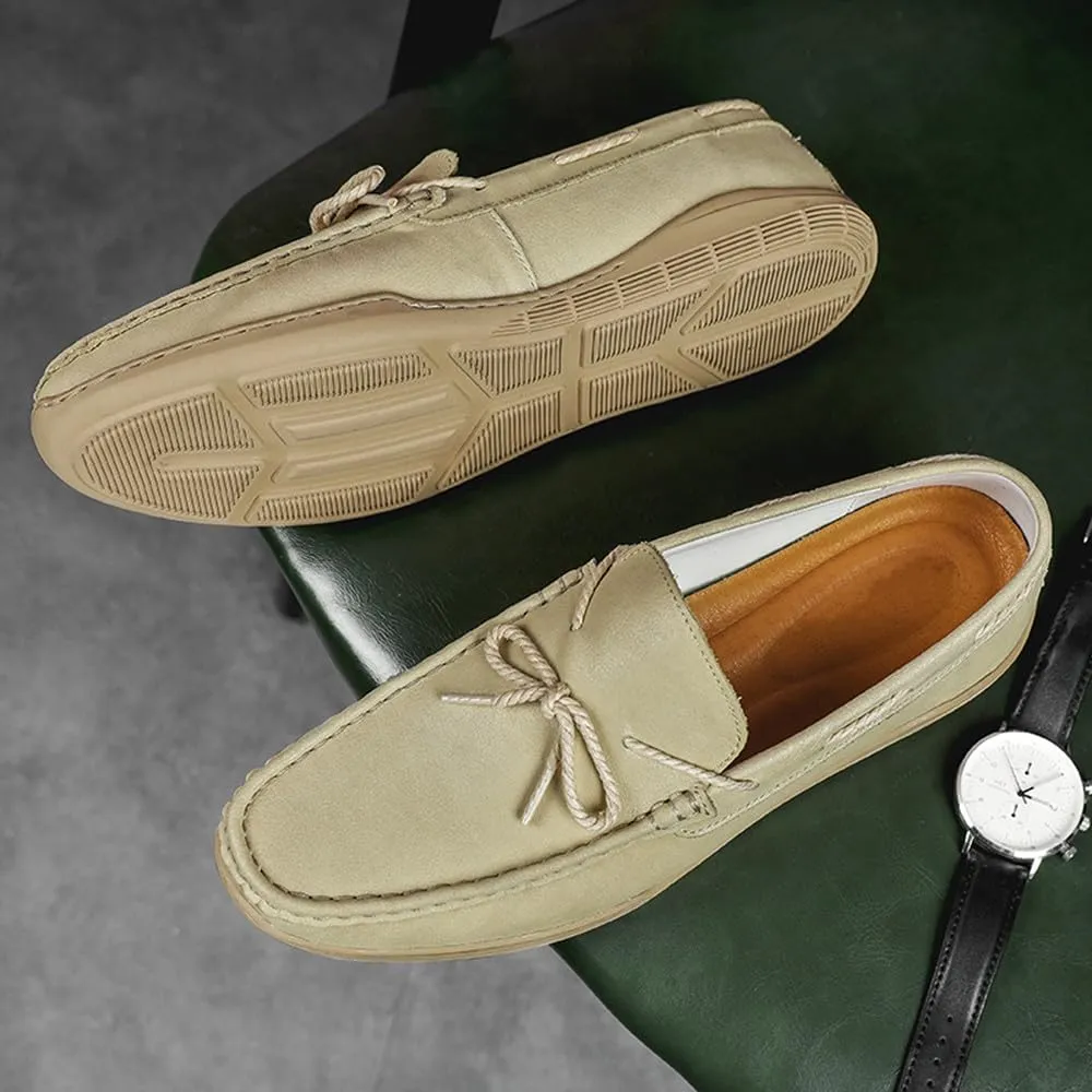 Santimon Men's Driving Moccasin Shoes, Genuine Leather Loafers, Slip On Boat Shoes for Men, Breathable, Fashionable, Classic Shoes