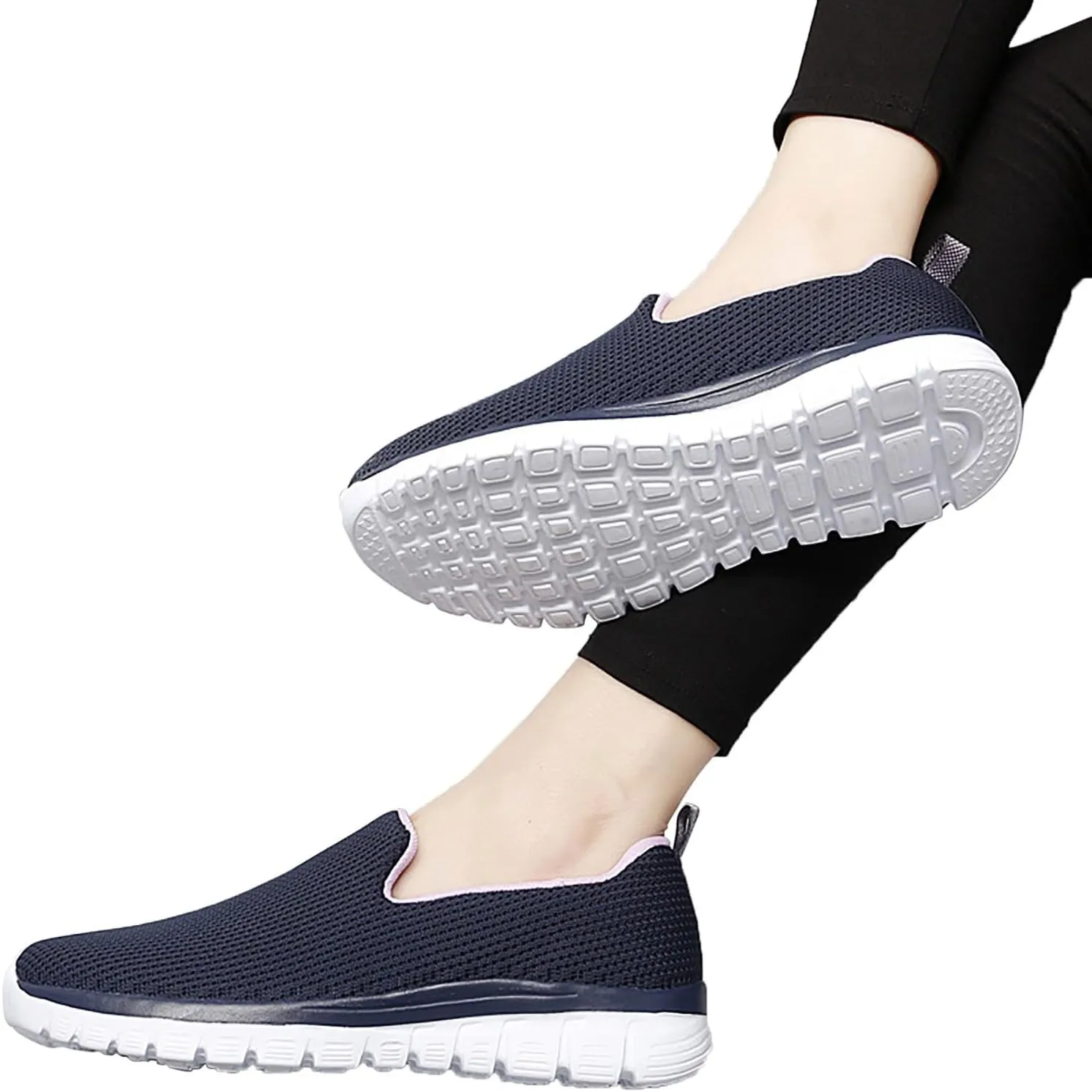 SBGMoSJ Casual Sneakers for Women Wide Zapatos Negros para Mujer Altos Womens Walking Shoes Slip On Sneakers Wide Width Black Tennis Shoes for Women Nursing Zapatos OrtopéDicos para Mujeres El