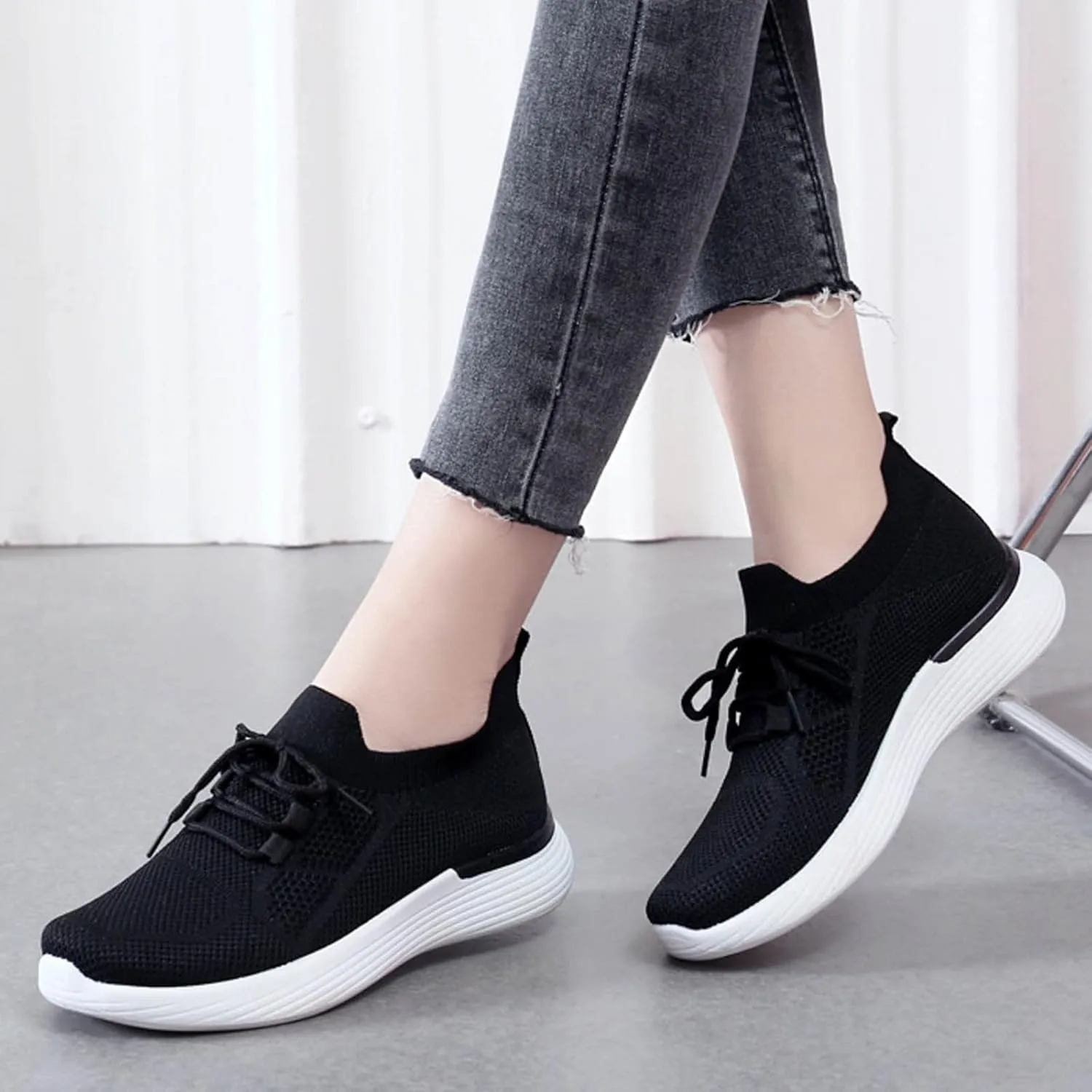 SBGMoSJ Women Sneakers Black Casual Zapatos CóModos Para Embarazadas Wide Width White Canvas Tennis Shoes for Women Women Sneakers Size 6 Wide Women Orthopedic Sneakers Wide