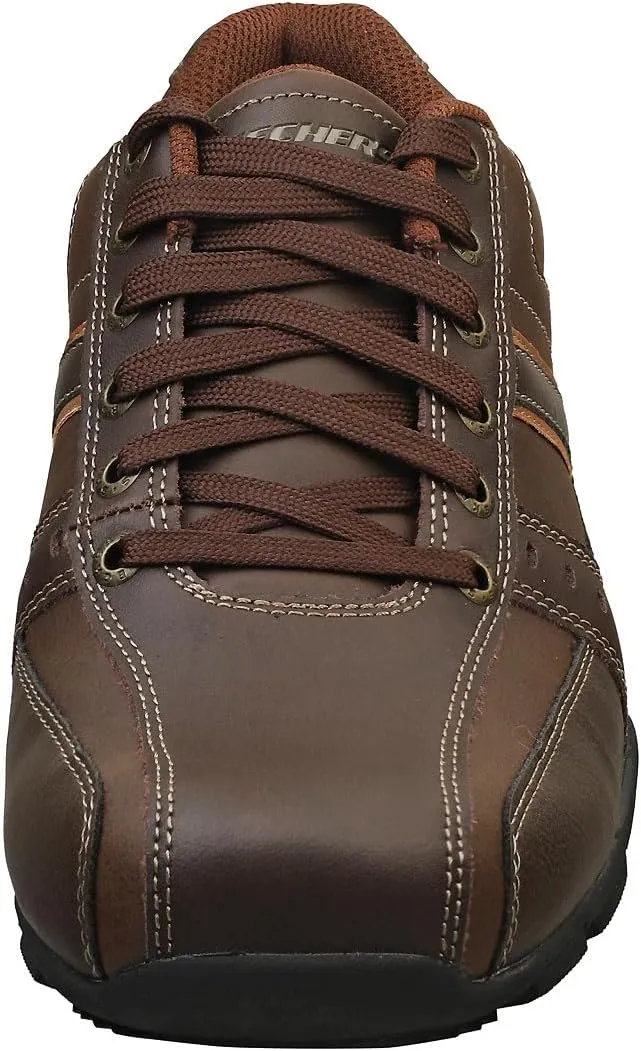 Skechers Marter Men's Life Change Lightweight Leather Trainers Brown