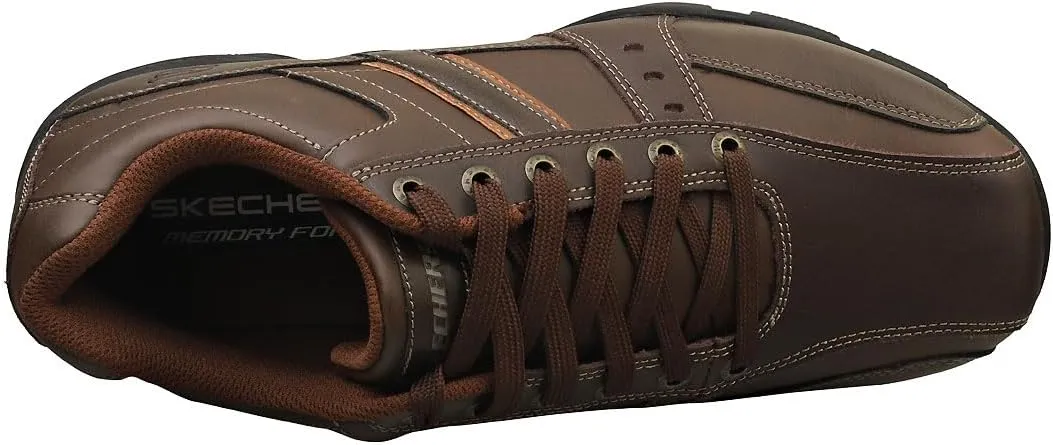 Skechers Marter Men's Life Change Lightweight Leather Trainers Brown