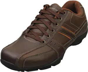 Skechers Marter Men's Life Change Lightweight Leather Trainers Brown