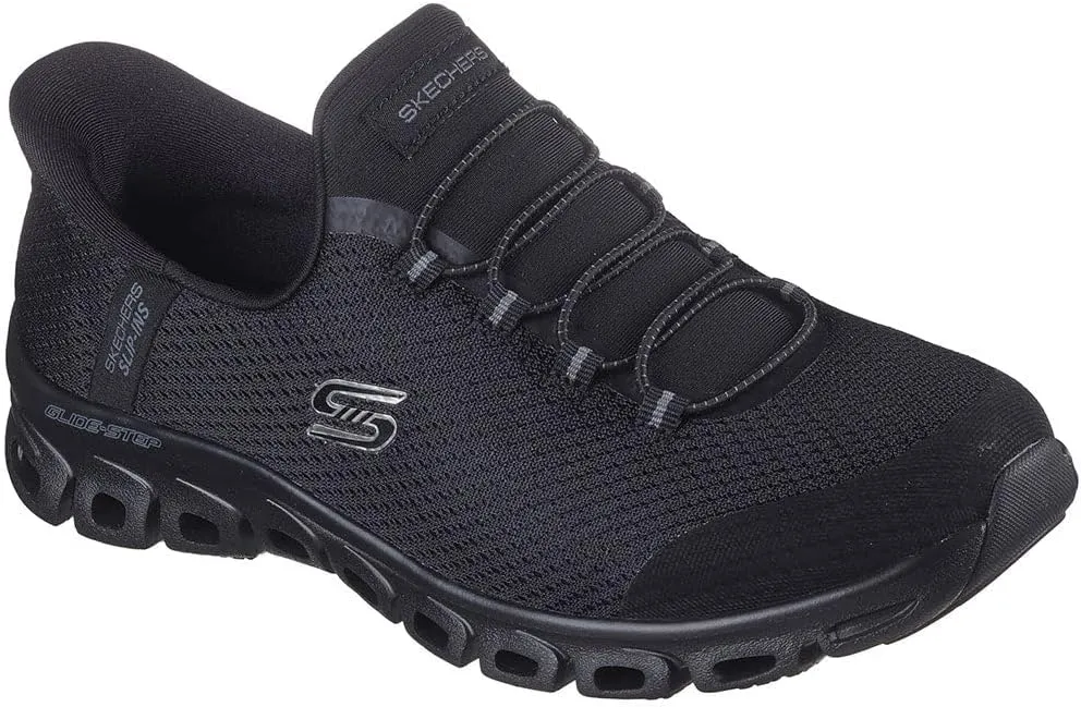 Skechers Women's Glide-Step-Pursuit Hands Free Slip-INS Sneaker, BBK=Black/Black, 12 Wide