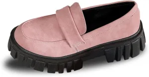 Slip-On Loafers for Women Leather Work Shoe Chunky Business Shoe Comfortable Dress Shoes Casual Platform Shoes