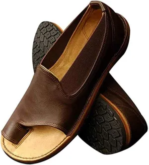 Slippers for Women Open Toe Gibobby Plus Size Holiday Flat Ankle Beach Shoes Fish Mouth Roman Loafers Sandals