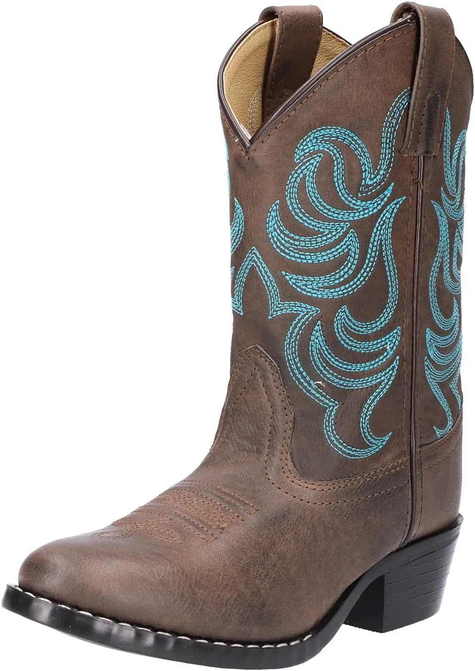 Smoky Mountain Girls Brown with Pink Stitch Monterey Western Cowboy Boots