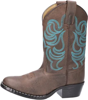 Smoky Mountain Girls Brown with Pink Stitch Monterey Western Cowboy Boots