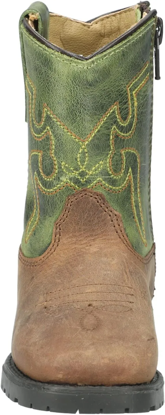 Smoky Toddler's Stars and Stripes Patriotic Western Cowboy Boots - Vintage Brown
