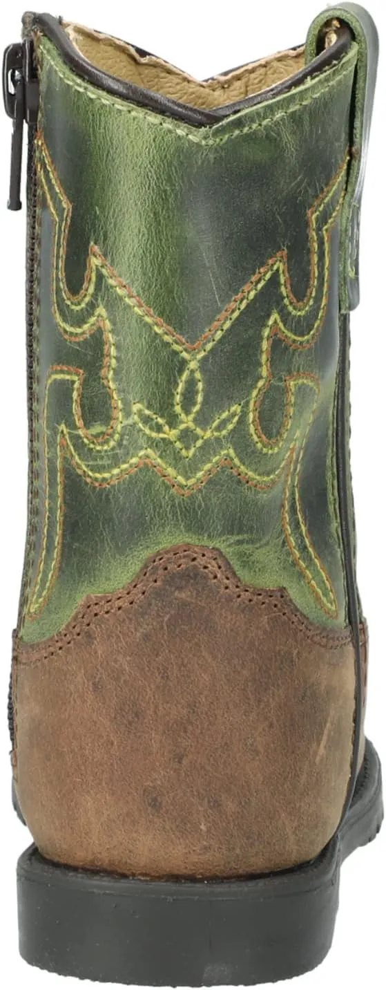 Smoky Toddler's Stars and Stripes Patriotic Western Cowboy Boots - Vintage Brown