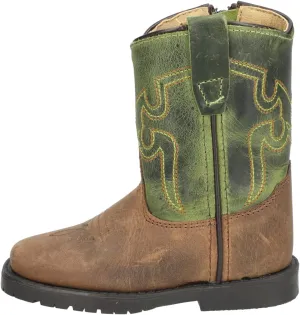 Smoky Toddler's Stars and Stripes Patriotic Western Cowboy Boots - Vintage Brown