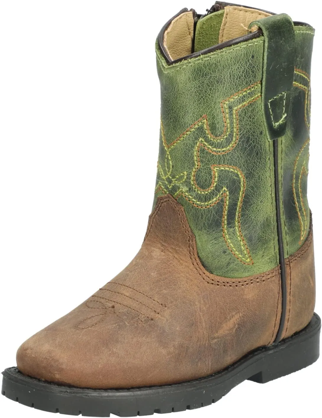 Smoky Toddler's Stars and Stripes Patriotic Western Cowboy Boots - Vintage Brown
