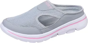 Sneakers for Women Breathable Mesh Walking Mules Shoes Lightweight Slip On Backless Comfort Wedge Platform Loafers