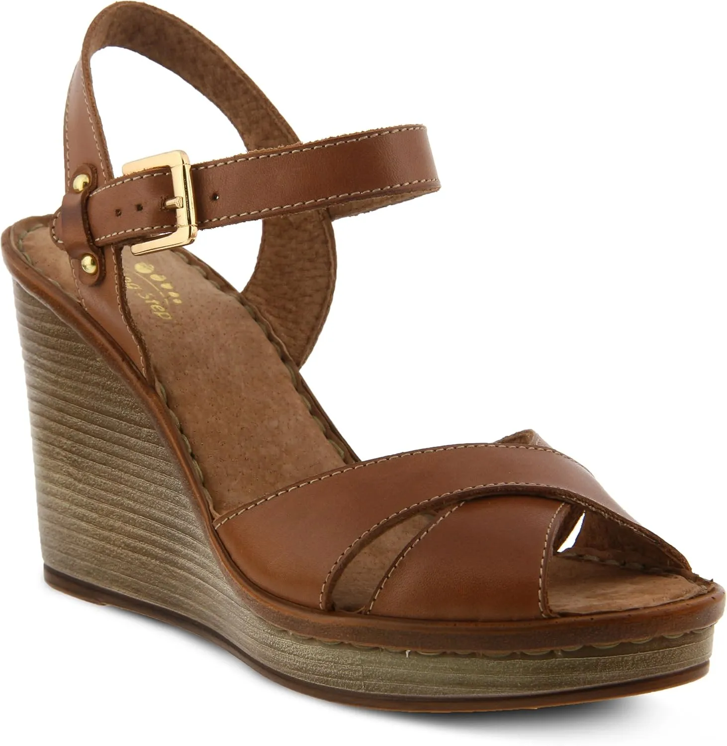 Spring Step Womens Idyllie Brown Leather Sandal - 40
