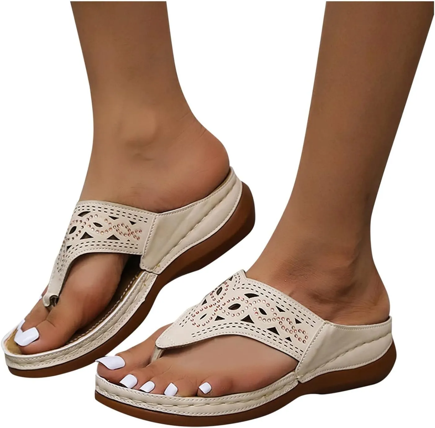 Summer Sandals for Women 2025 Wedge Comfortable Orthopedic Spring Shoes Womens Dressy Casual Walking Flip Flops