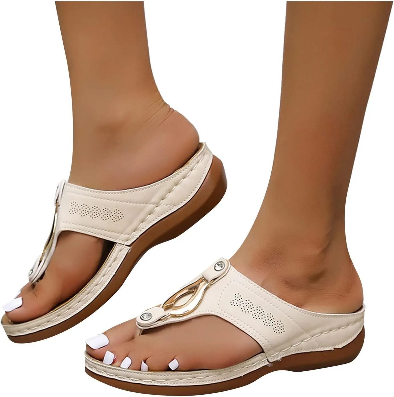 Summer Sandals for Women 2025 Wedge Comfortable Orthopedic Spring Shoes Womens Dressy Casual Walking Flip Flops