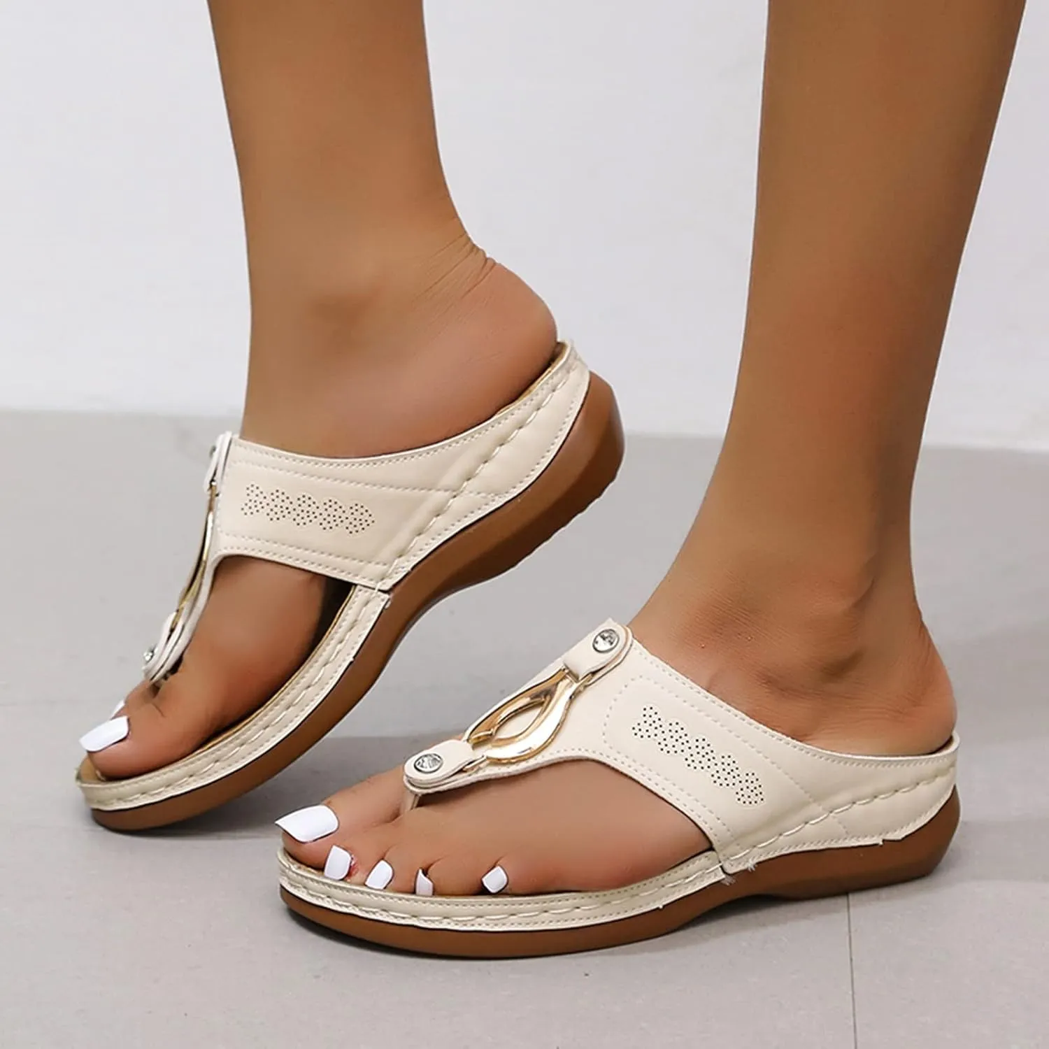 Summer Sandals for Women 2025 Wedge Comfortable Orthopedic Spring Shoes Womens Dressy Casual Walking Flip Flops