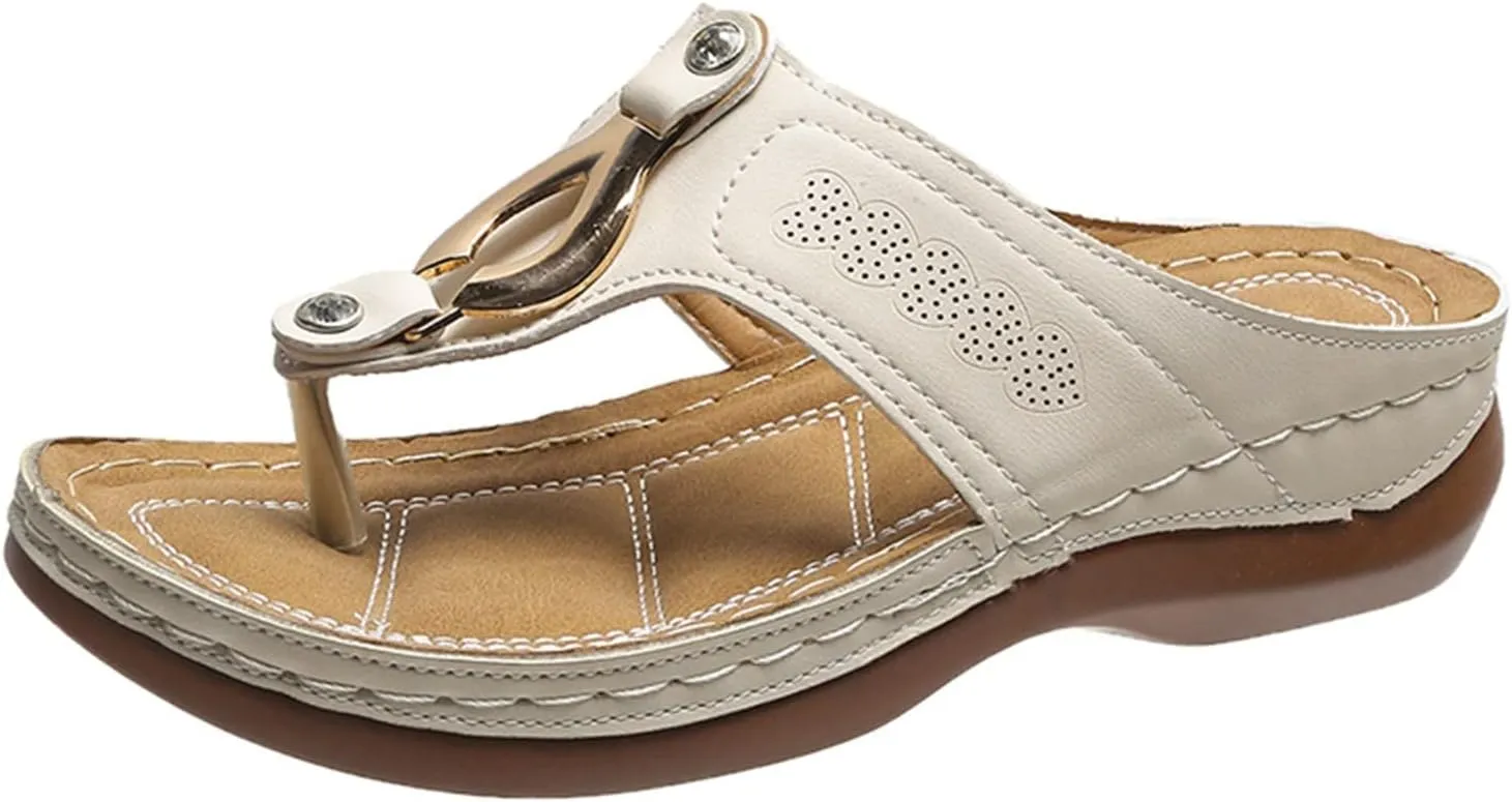 Summer Sandals for Women 2025 Wedge Comfortable Orthopedic Spring Shoes Womens Dressy Casual Walking Flip Flops
