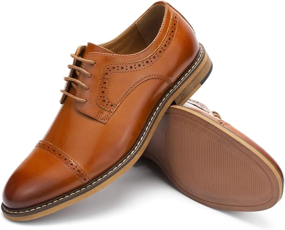 Temeshu Men's Oxfords Lace Up Casual Dress Shoes Classic Formal Modern Business Shoes DS08