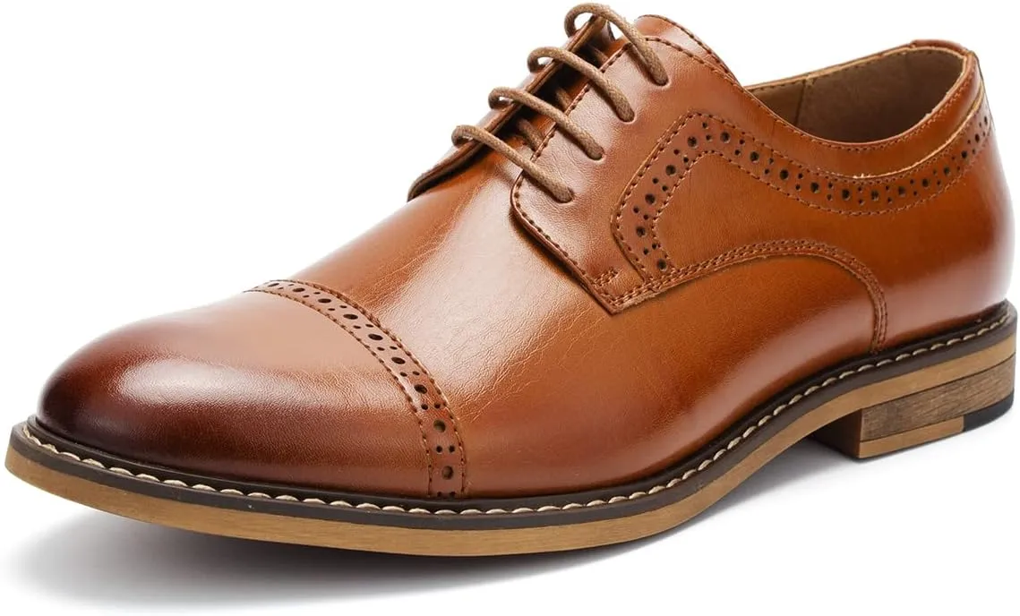 Temeshu Men's Oxfords Lace Up Casual Dress Shoes Classic Formal Modern Business Shoes DS08