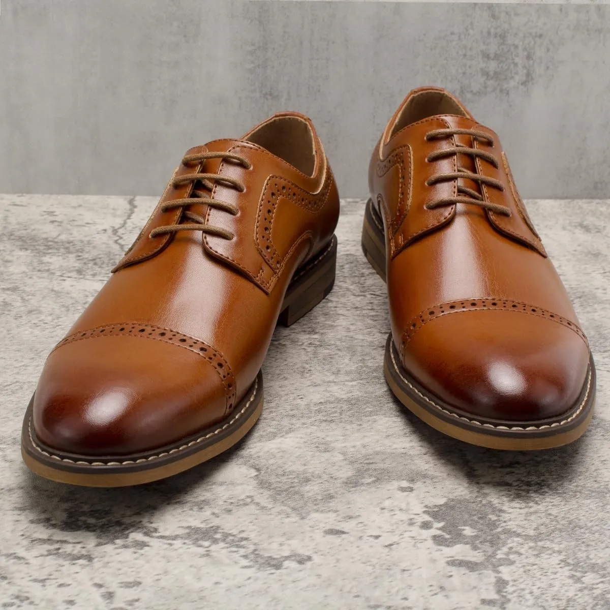 Temeshu Men's Oxfords Lace Up Casual Dress Shoes Classic Formal Modern Business Shoes DS08