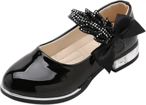 Toddler Princess Shoes,Little Girls Kids Low Heel Bowknot Princess Shoes Wedding School Party Dress Shoes 3-13 Years
