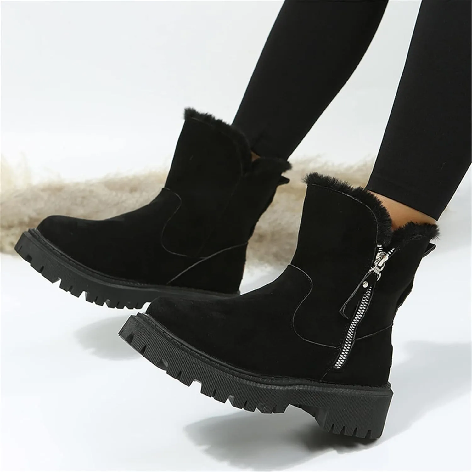 Trending Winter Boots For Women 2024 Snow Boots Slip on Fur Lined Cold Weather Warm Ankle Booties Loafers Shoes