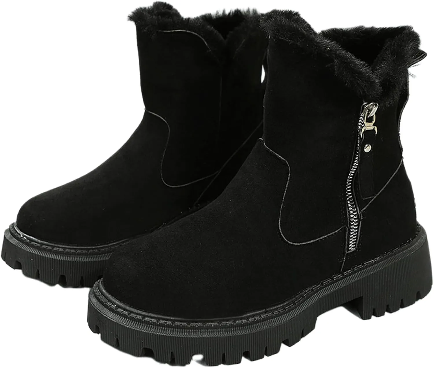 Trending Winter Boots For Women 2024 Snow Boots Slip on Fur Lined Cold Weather Warm Ankle Booties Loafers Shoes