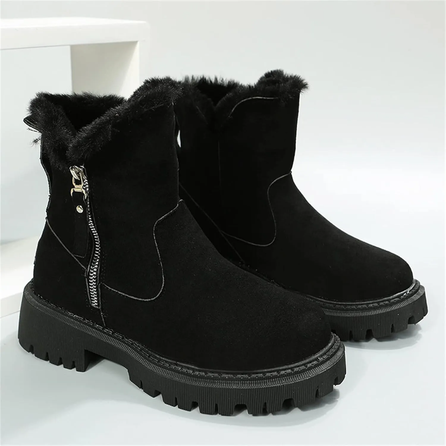Trending Winter Boots For Women 2024 Snow Boots Slip on Fur Lined Cold Weather Warm Ankle Booties Loafers Shoes