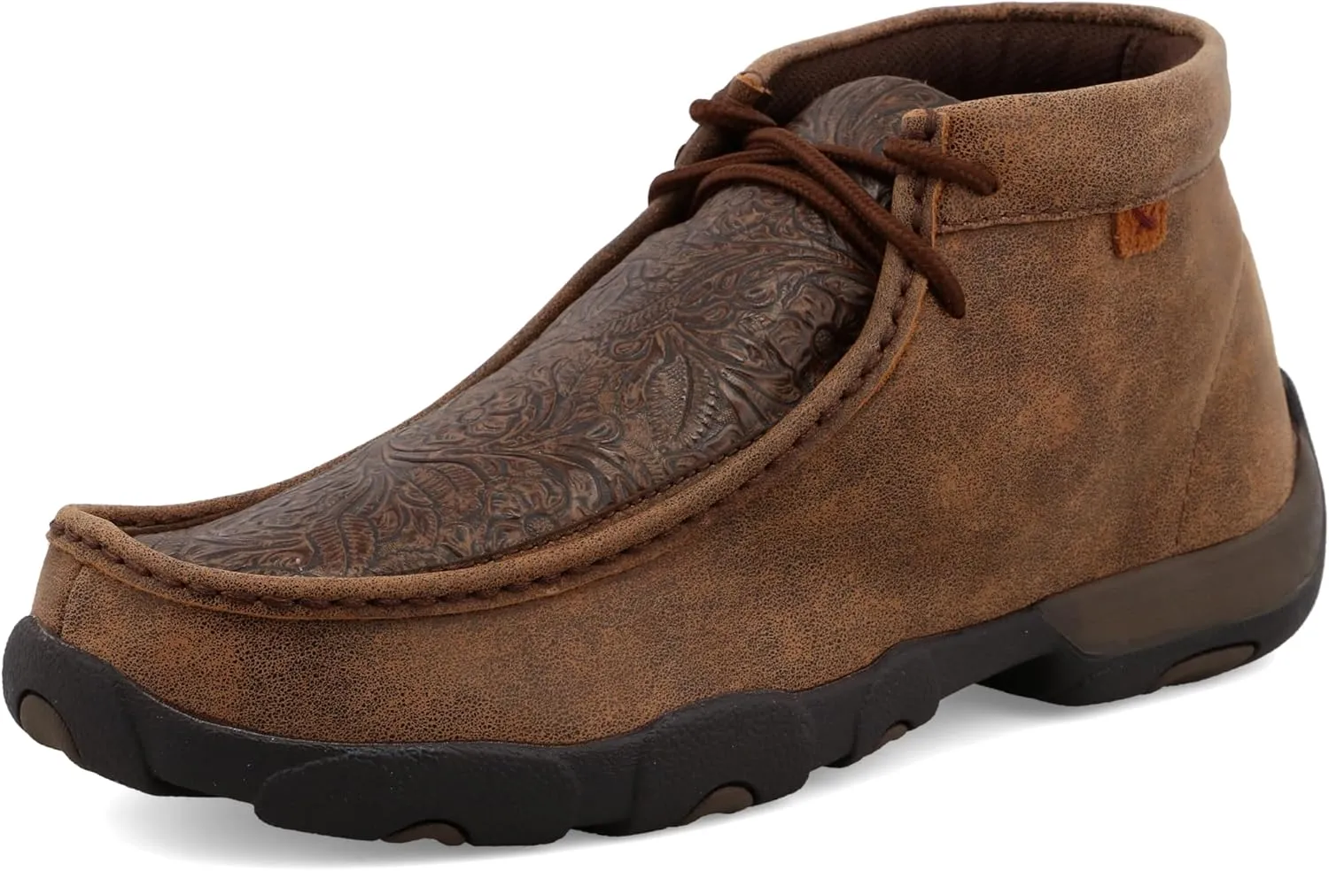 Twisted X Men's Chukka Driving Moc, Moc Toe, Brown & Brown Print, 11.5 W