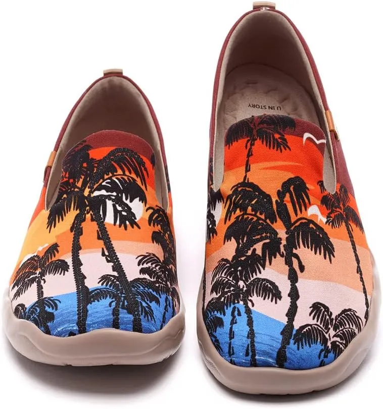 UIN Men's Slip Ons Color Loafers Canvas Lightweight Sneakers Walking Casual Art Painted Travel Shoes